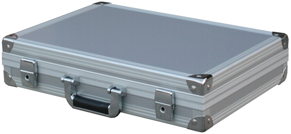 ECI® Valigetta in alluminio argento con schiuma a cubo, valigetta vuota,  valigetta in alluminio, 400 x 250 x 115 mm